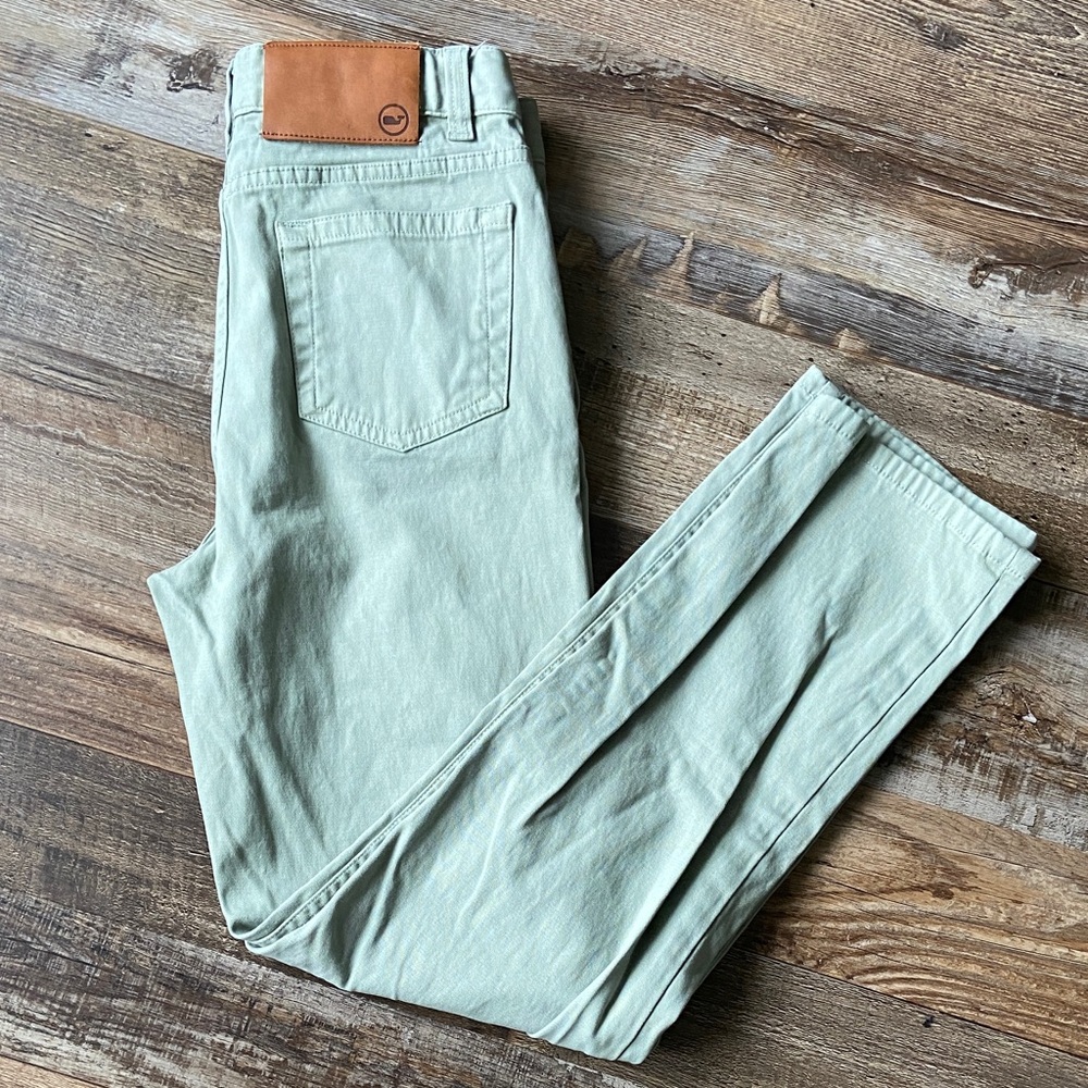 Vineyard Vines sage green cotton pants boys size 12